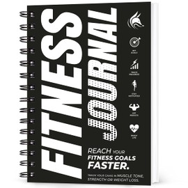 Clever Fox Fitness & Workout Journal/Planner Daily Exercise Log Book to Track Your Lifts, Cardio, Body Weight Tracker – Spiral–Bound, Laminated Cover, Thick Pages, A5 (Black & White)