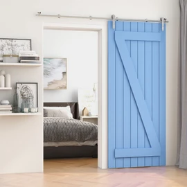 TSMST 5.5FT Sliding Barn Door Hardware Kit, Stainless Steel Heavy Duty Sturdy Barn Door Track for Single Wood Door, Slide Smoothly Quietly (I Style)