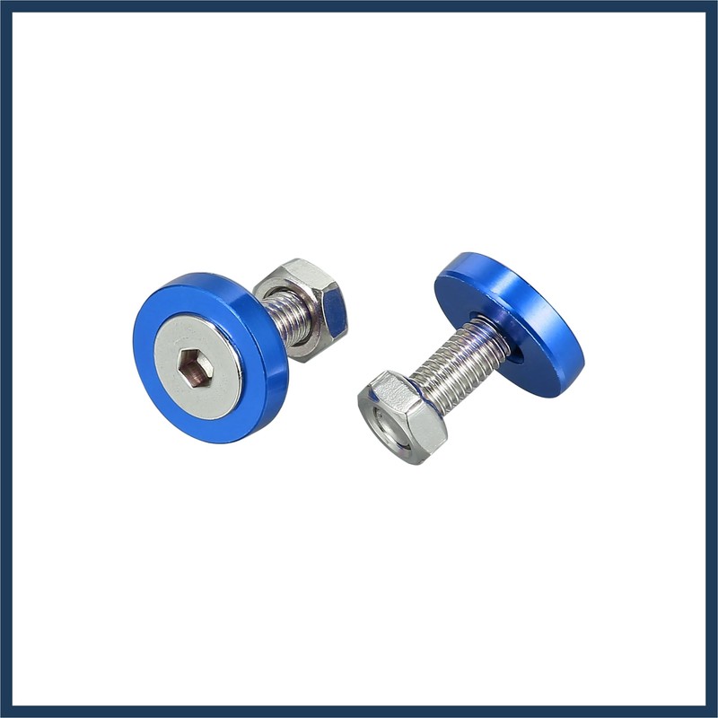 INFINAUTO 20pcs Motorcycle Blue Fender Bumper Washer Bolt Nuts Kit