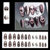 24pcs Cat Eye Press on Nails Medium Almond Fake Nails
