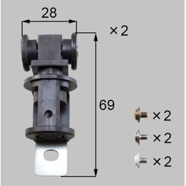 LIXIL Parts, Door and Sliding Door Parts, Door in Bathroom: Hanging Car (For Bathroom) Black [DAJZ002] [DAJZ002]