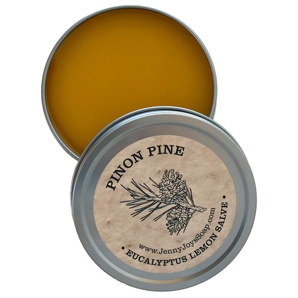 Jenny Joy's Made In USA- Pinon Pine Salve 4 oz Naturally Soothing Balm of Southwest.Healing Salve for Dry Skin Irritations, Lip Balm, Cracked Hands and Feet and Skin Repair (Eucalyptus, 4 oz)