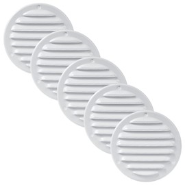Vent Systems Pack of 5 10cm Round Air Vent Covers - White - Metal Air Return Grill with Built in Pest Protection