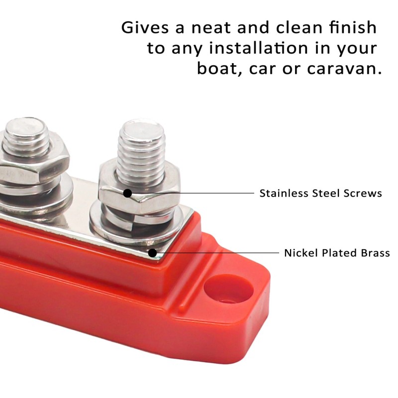 Recoil BB5R Busbar 5 x 3/8” Studs Power Distribution Block