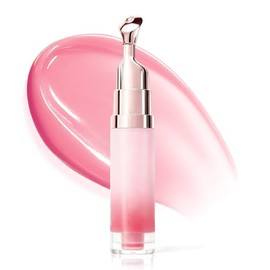 Peptide Brightening Lip Serum, Hydrating Plumping Tinted Lip Gloss with Metal Applicator, Moisturizing Lips Balm for Dark Lips Smooth Lines No Peel Of