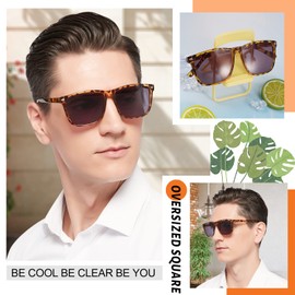 MARE AZZURO Oversized Reader Sunglasses +2.00 Men Outdoor Reading Glasses 1.00 1.25 1.50 1.75 2.00 2.25 2.50 2.75 3.00 3.50 4.00 (Tortoise, 200)