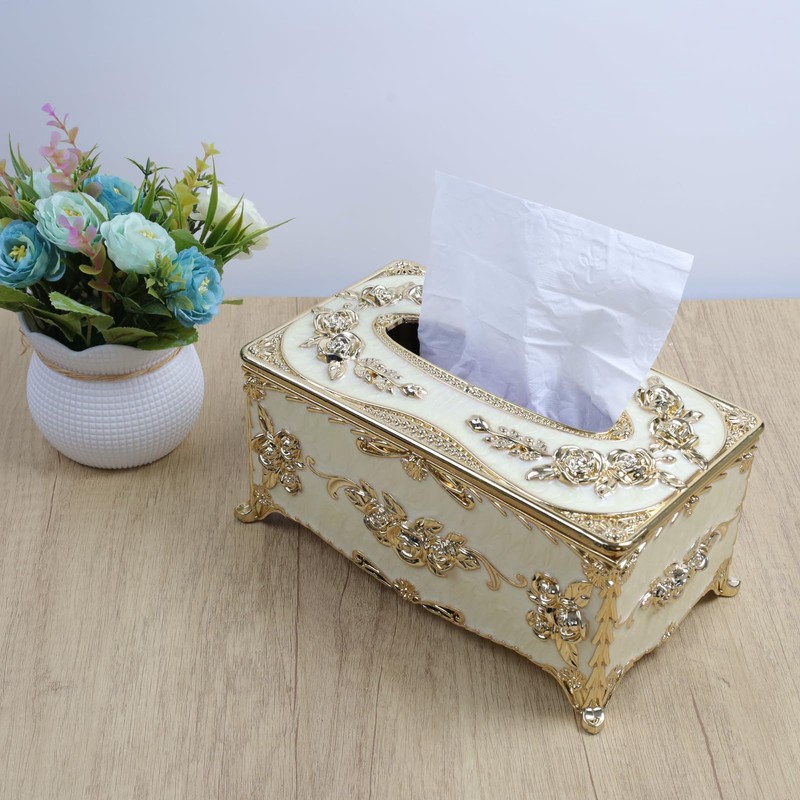 Geesatis Tissue Box Cover, Rectangle Tissue Box Holder, Rectangular Napkin