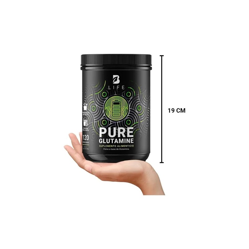 Glutamina Micronizada 120 Servicios. B Life Pure Glutamine. Sabor 600