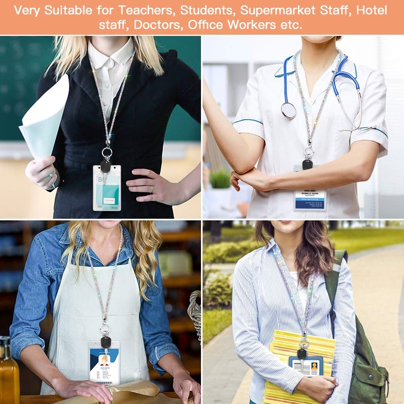 Artscope ID Card Holder Lanyard, 34.8'' All Around Bling Crystal