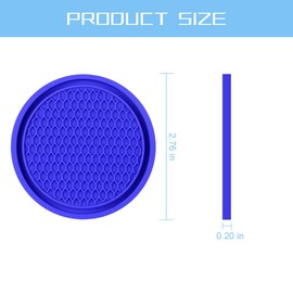8sanlione 2 Pack Car Cup Holder Coaster, 2.75 Inch Diameter Non-Slip Universal Insert Coaster, Durable, Suitable for Most Car Interior, Car Accessory for Women and Men(Dark Blue)