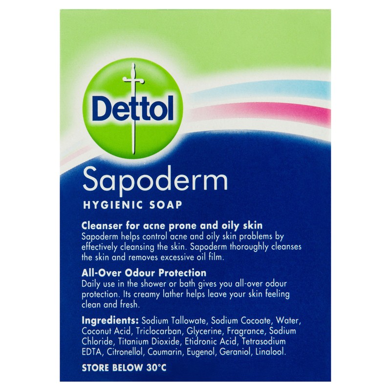 Dettol Sapoderm Hygienic Bar Soap For Acne Prone And Oily