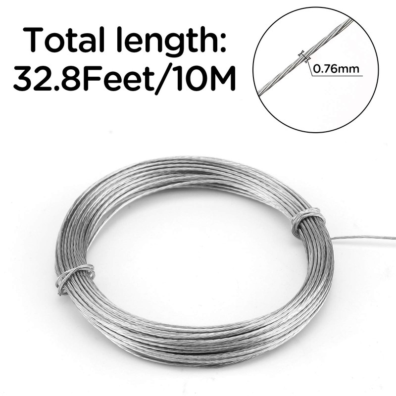 SAVITA 32.5 Feet (10m) Picture Hanging Wire Metal Wire Photo
