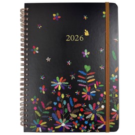 Calendar 2026 Book Calendar Ring Binder A5 1 Week 2 Pages Diary / Weekly Planner with Tabs, Inner Pocket, Hard Cover, Password, Contact, Notes, Spiral Bound Planner, January-December