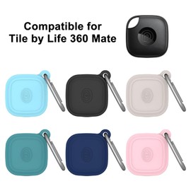 [4 Pack] Case for Tile Mate 2024 with Waterproof Cover, Soft Silicone Skin Full Body Protective Cover with Carabiner Accessories (Black Blue Green Litht-Blue)