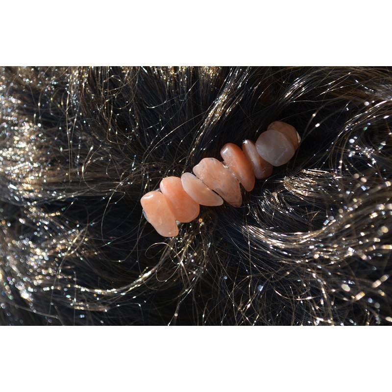 Peach Quartz Stone French Barrette
