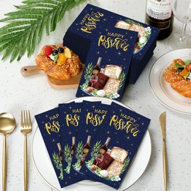 Jingmore 100 Pcs Passover Napkins Pesach Disposable Paper Guest Towels for Bathroom Hand Towels Happy Passover Decorations Dinner Napkins for Jewish Festival Party Kitchen Table Decor
