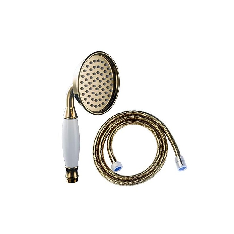 Skybath Gold Metal Brass Shower Head Traditional Victorian Style Handheld