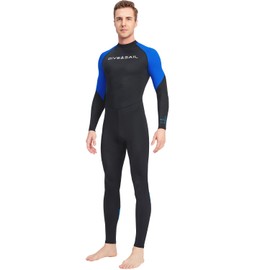 Dive Skin Full Body Rash Guard for Men Youth Swimsuit Wetsuit Back Zipper One Piece UV Protection Snorkel Suit for Diving Surfing Kayaking L Size