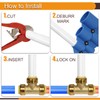 3/4 Push-Fit Plumbing Fittings Tee,Fit For Copper, PEX, CPVC Pipe(Pack