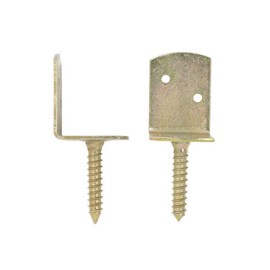 Domax 10 Pack L Shaped Fence Panel Brackets, Galvanised, Yellow, Wall Mount, Steel, Alloy Steel Frame