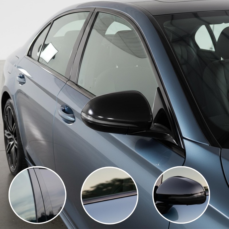 Lypumso Gloss Black Vinyl Wrap for Chrome Delete, 4 Inch