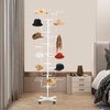 Freestanding Rotating Hat Display Rack: 7-Tiers, 35 Hooks, with Wheels,
