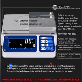RUISHAN Counting Scale 30kg/66lb x 0.1g Digital Bench Scale for Parts and Coins kg/g/lb/oz Electronic Gram Scale Large Range Lab Industrial Inventory Piece Counting Balance Scales