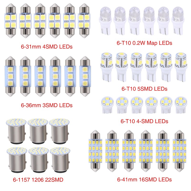 Oskkude 42 PCS Upgraded LED Interior Car Lights Kit, Super
