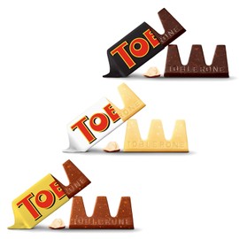 Assorted Toblerone Mini Chocolate Bars - Bulk Toblerone Tiny Swiss Chocolate Candy Bars - Individually Wrapped Mini Toblerone Chocolate Assortment - Bulk Candy Bag (Pack of 25)