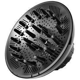 Difusor para Cabello Rizado,Resistente al Calor,Ventilación Uniforme,Secado Rápido,Reduce Frizz,Sin Instalación,Apto para la mayoría de secadoras para rizos,Negro