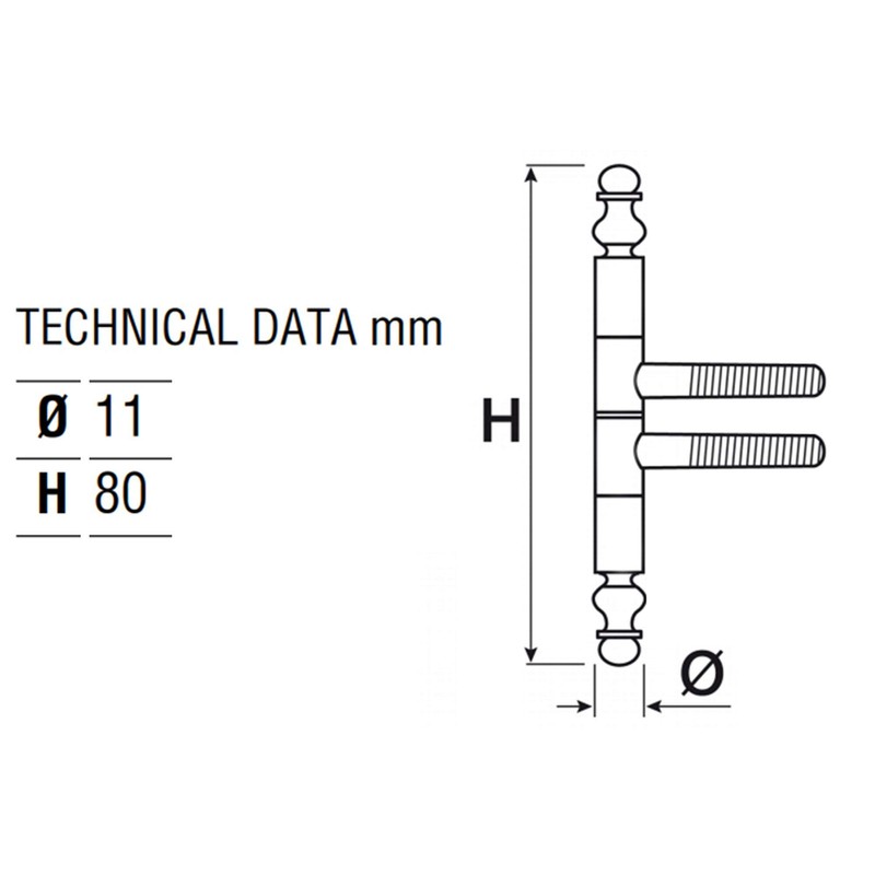 Drill-in tapes with decorative head, screw-on tape, door hinges, bronze,