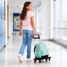 Carrito para Mochila Escolar Plegable con 2 Ruedas