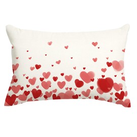 RABUSOFA Valentines Pillow Covers 12x20 Valentines Day Decor Heart Throw Pillows Coves,Valentine's Decorations Lumbar Cushion Covers for Home Sofa Couch Red(38)