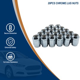 20PCS Chrome Lug Nuts for Jeep Wrangler JK 1987-2018, Liberty 2002-2012, Grand Cherokee 1993-2010