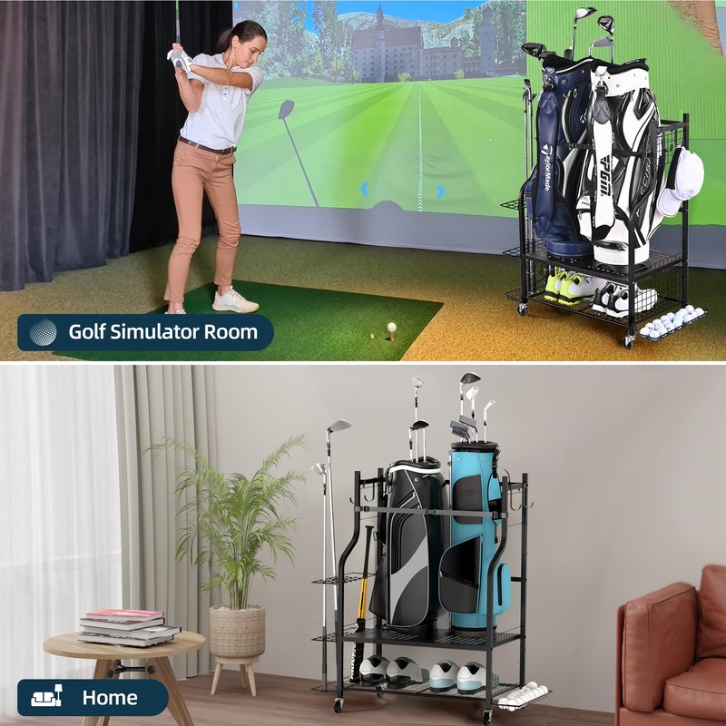 PLKOW Golf Bag Stand Golf Bag Organizer Fits for 2