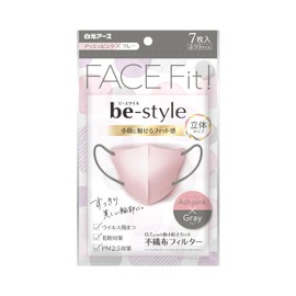 Bee Style 3D Type Normal Size Ash Pink x Gray 7 Pieces x 10 Piece Set Mask Bi-Color Women's