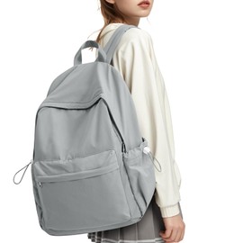 WEPLAN School Backpack for Women Girls Backpack for School Bag College University Students Bookbag Lightweight Casual Daypack Laptop Backpacks 14 inch Waterproof Schoolbag,Grey