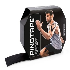 Pinotape Sports Kinesiology Tape, Professional Size = 31 Metres x 5 cm, Waterproof Kinesiotape, Extra Strong, High-Quality, Elastic Therapy Tape for Sports and Therapy, Black