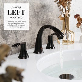 8 Inch Two Handle Bathroom Faucet Widespread Oil Rubbed Bronze, Oakland Bronze Bathroom Faucet for Sink 3 Hole Brass Lavatory Faucet Lead-Free with Pop Up Drain Supply Line, KSB8232