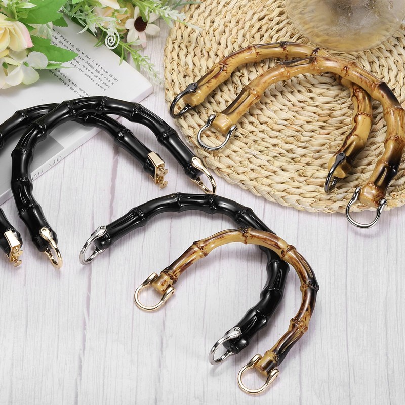 sourcing map 2 Pcs ABS Purse Handles 5" U-Shape Handbag