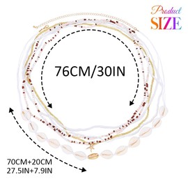 Brishow Shell Beads Waist Chain Multi-layered Beaded Belly Chain Summer Beach Body Chain Jewelry for Women (Brown)