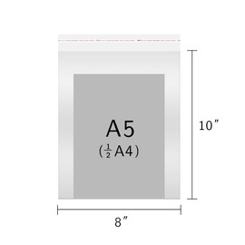 8x10 200ct Clear Cello Bags Self Seal OPP Bag Resealable Cellophane Bag for Packing Prints Photos Artwork Bakery Cookie Gift