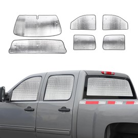 RT-TCZ Windshield Sunshade Sun Shade Heat Shield Window Sun Visor Mat for Chevy Silverado 2007-2013,for GMC Sierra 2007-2013,6PCS