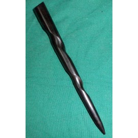 JWL (1) Ebony 6" Conical Spiral Hair Stick Pick Pic Pin Fork Black - Hawaiian Style