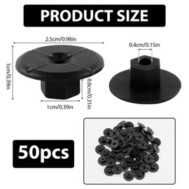 50 x Plastic Nut Wheel Arch Protection Trim 4 mm, Mounting Clips Car, Door Trim Clips, OE Numbers A2019900050, 51711958025, High-Quality Clips for Various Car Models