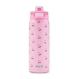 Ello Pop & Fill - Botella de agua de acero inoxidable de 18 onzas con tapa de llenado rápido | Botella aislada al aspiradora sin BPA con popote a prue