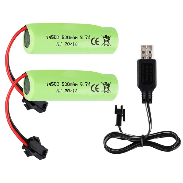 FPVERA Rc Car Battery - 2 Pack 500mah Batteries 3.7V