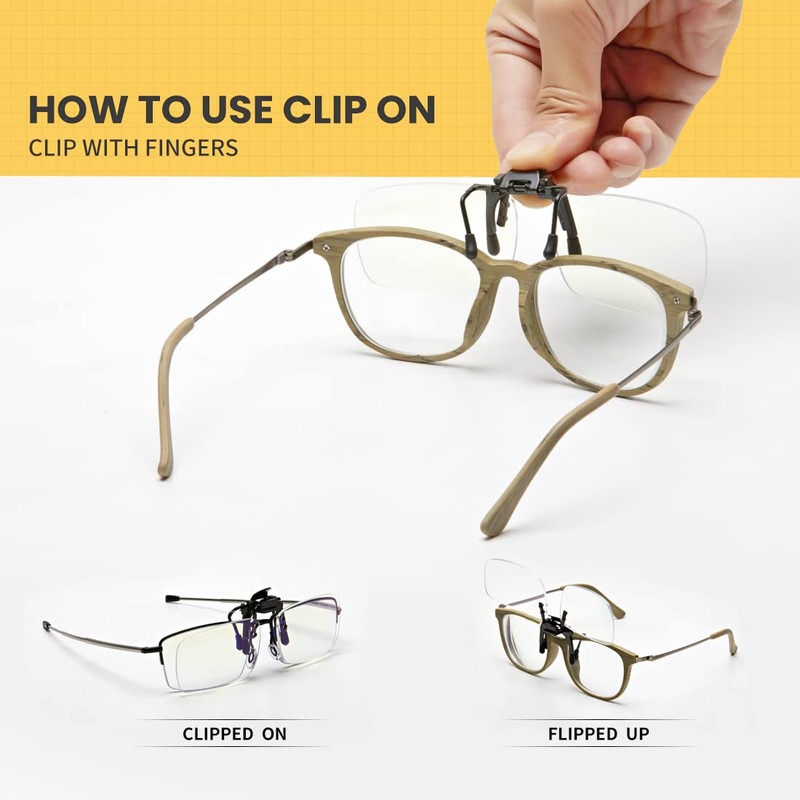 Riwissipa Reading Glasses Clip On Magnifiers for Eyeglasses and Flip
