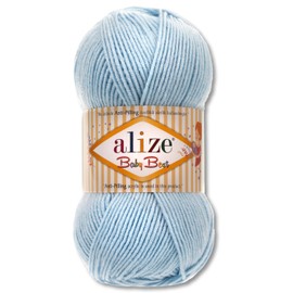 Frida's Wollhaus Alize 100g Baby Best Anti-Pilling Baby Wool Crochet Knitting Viscose 45 Colours (40 | Light Blue)