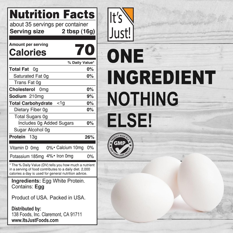 It's Just! - Egg White Protein Powder, Made in USA